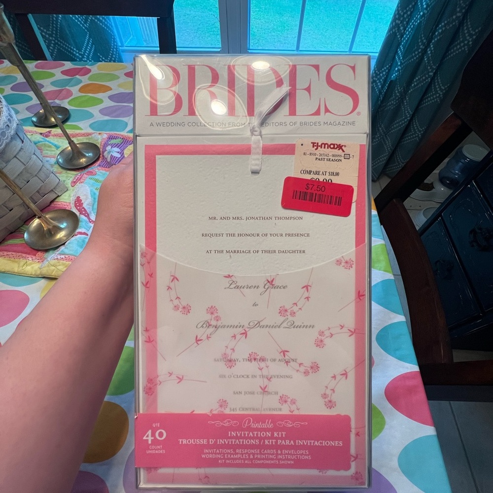 Brides Invitation Kit with Pink Floral Design